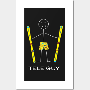 Funny Mens Telemark Skier design Posters and Art